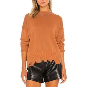 525 'Distressed' Brown Distressed Crewneck Pullover Size S